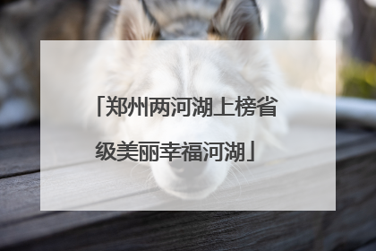 郑州两河湖上榜省级美丽幸福河湖
