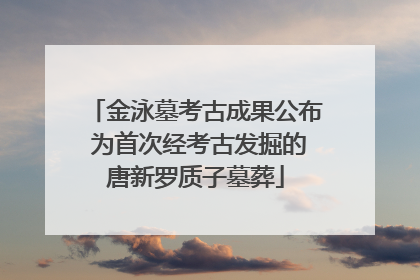 金泳墓考古成果公布 为首次经考古发掘的唐新罗质子墓葬