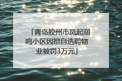 青岛胶州市凤起潮鸣小区因擅自选聘物业被罚3万元
