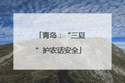 青岛：“三夏”护农话安全