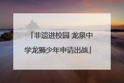 非遗进校园 龙泉中学龙狮少年申请出战
