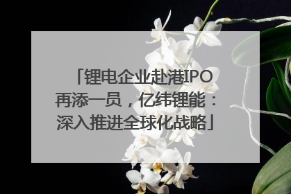 锂电企业赴港IPO再添一员，亿纬锂能：深入推进全球化战略