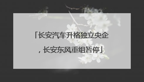 长安汽车升格独立央企，长安东风重组暂停