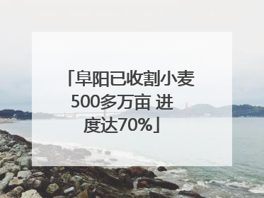 阜阳已收割小麦500多万亩 进度达70%