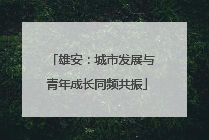 雄安：城市发展与青年成长同频共振