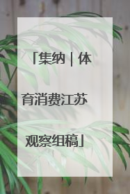 集纳｜体育消费江苏观察组稿