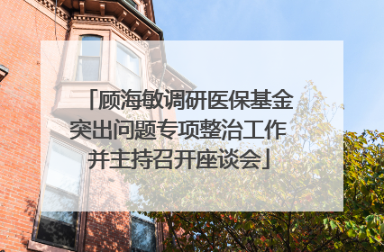 顾海敏调研医保基金突出问题专项整治工作并主持召开座谈会