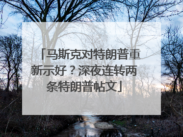 马斯克对特朗普重新示好？深夜连转两条特朗普帖文