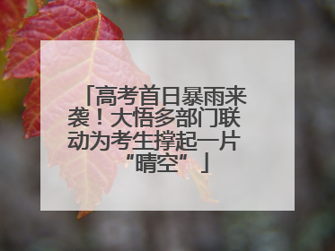 高考首日暴雨来袭！大悟多部门联动为考生撑起一片“晴空”