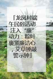 龙凤村端午民俗活动注入“廉”动力：粽叶裹紧廉洁心，艾草锤敲警示钟