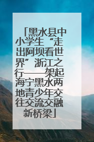 黑水县中小学生“走出阿坝看世界”浙江之行——架起海宁黑水两地青少年交往交流交融新桥梁