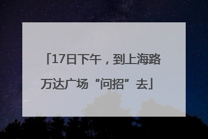 17日下午，到上海路万达广场“问招”去