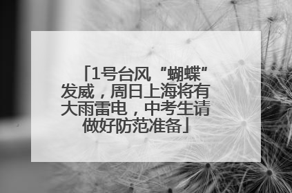1号台风“蝴蝶”发威，周日上海将有大雨雷电，中考生请做好防范准备