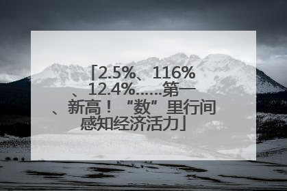 2.5%、116%、12.4%……第一、新高！“数”里行间感知经济活力