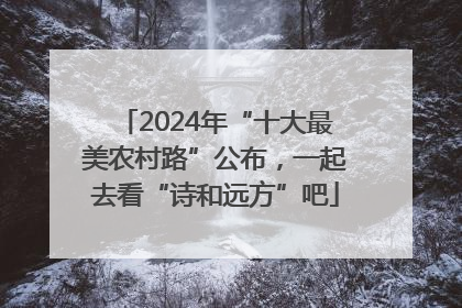 2024年“十大最美农村路”公布，一起去看“诗和远方”吧