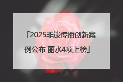 2025非遗传播创新案例公布 丽水4项上榜
