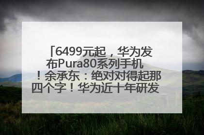 6499元起，华为发布Pura80系列手机！余承东：绝对对得起那四个字！华为近十年研发投入12490亿元