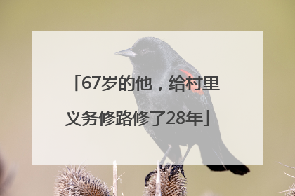 67岁的他，给村里义务修路修了28年