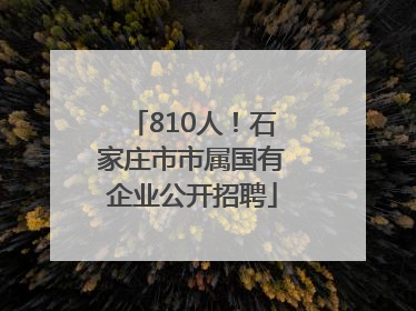 810人！石家庄市市属国有企业公开招聘