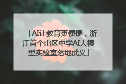 AI让教育更便捷，浙江首个山区中学AI大模型实验室落地武义